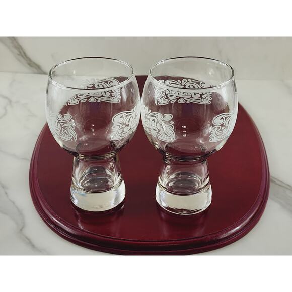 Pepsi Cola Clear Tumbler Glass 16oz Bell Shaped White Logo 6" Pedestal 70's x2 - Picture 4 of 13